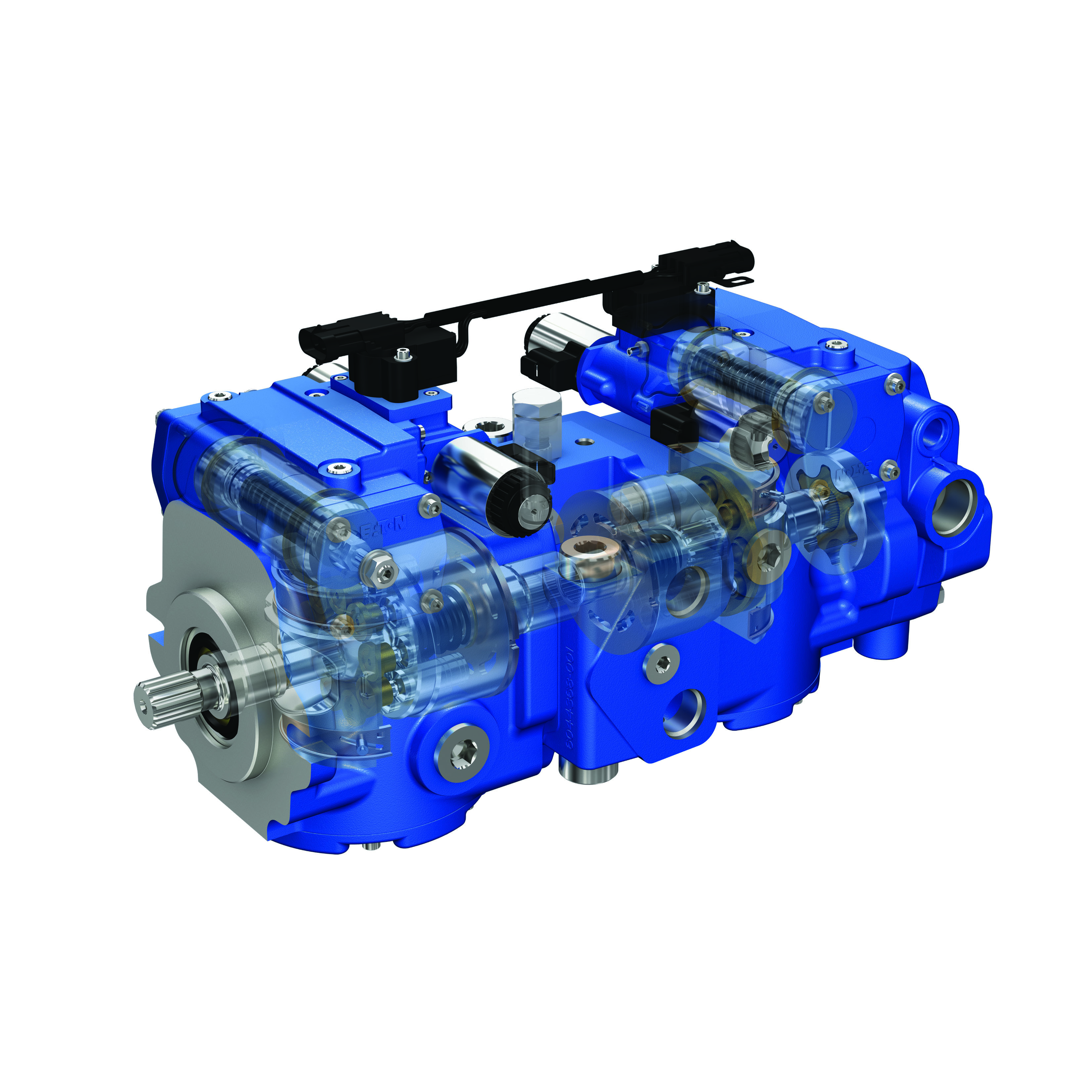 The X3 motor pairs with back-to-back or single pump options, offering a 36% increase in the side load capacity over previous Eaton pumps.
